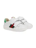 Gucci Teen Web-detail Touch-strap Sneakers In White