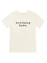 Tenth & Pine Kids' Birthday Babe Graphic Organic Cotton T-shirt In Natural