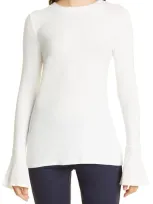 Capsule 121 The Polaris Ruffle Cuff Knit Top In Ivory