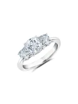 Crislu 3-stone Cubic Zirconia Ring In Platinum