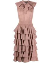 Antonino Valenti Tiered-ruffle Midi Dress In Rosa