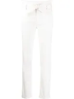 D-exterior Paperbag-waist Skinny-fit Jeans In Weiss