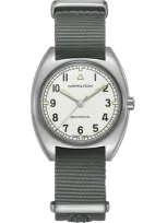 Hamilton Khaki Aviation Pilot Pioneer Mechanical In Silver