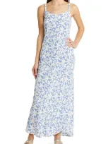 Rip Curl Holiday Tropics Floral Maxi Sundress In Mid Blue