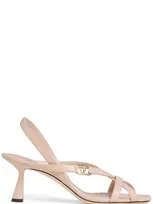 Jimmy Choo Jess Leather Crisscross Slingback Sandals In Pink