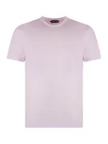 Tom Ford Logo-embroidered Cotton-blend Jersey T-shirt In Purple