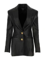 Balmain Black Leather Blazer