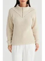 Brave + True Brave+true Marden Quarter Zip Sweater In Natural