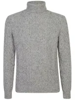 Cenere Gb Cable-knit Roll-neck Jumper In Grey