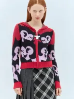 Chopova Lowena Zip-up Hooded Cardigan In Red