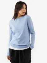 Gobi Cashmere Crew Neck Sweater In Light Blue