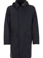 K-way Poirol Tech Wool Blend Coat In Blue Depth