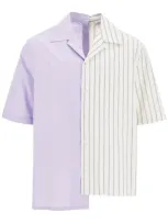 Lanvin Chemise Asymétrique À Rayures Pour Homme In White