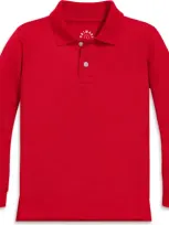 Primary Long Sleeve Pique Polo In Cherry