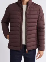 Save The Duck Ari Puffer Jacket In Burgundy Black