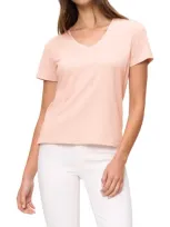 The Standard Stitch The V Neck Tee In Peach