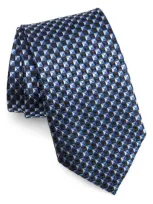 Zegna Ties Large Triangle Silk Tie In Blue