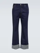 Loewe Fisherman Jeans In Denim With Turn-up In Indigo