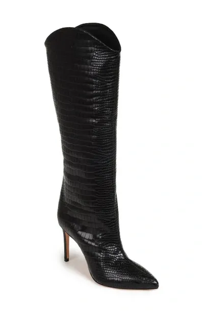 Schutz Maryana Pointed Toe Boot In Black Leather