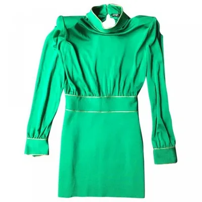 Pre-owned Balmain Mini Dress In Green