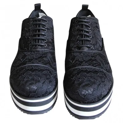 Pre-owned Ermanno Scervino Black Leather Trainers