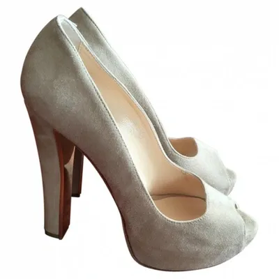 Pre-owned Elisabetta Franchi Beige Suede Heels