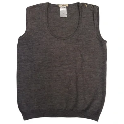 Pre-owned Chloé Grey Wool Top