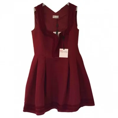 Pre-owned Valentino Mini Dress In Burgundy