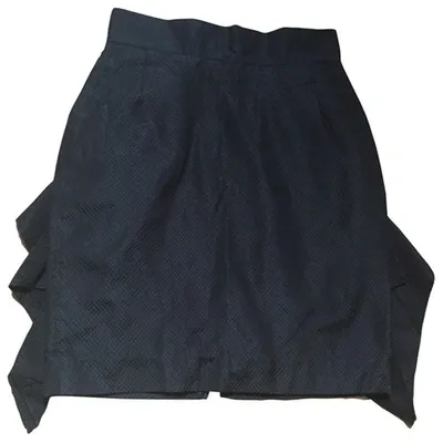 Pre-owned Kenzo Mid-length Silk Skirt In Black