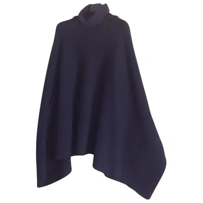 Pre-owned Balmain Wool Poncho In Black