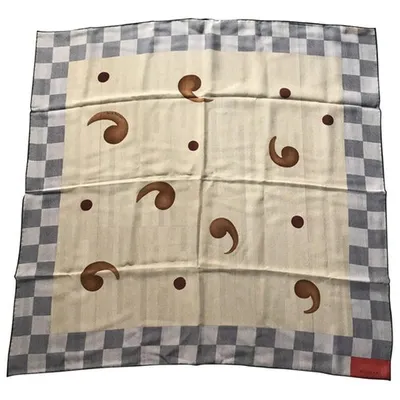 Pre-owned Bulgari Silk Scarf In Beige