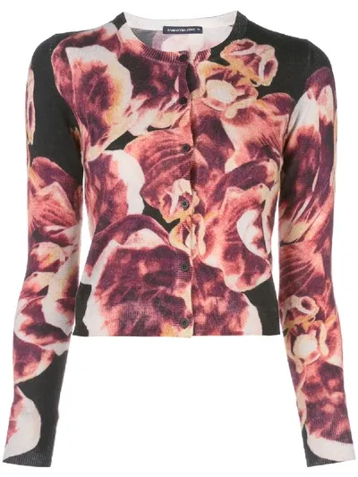 Samantha Sung Distorted Print Cardigan In Black