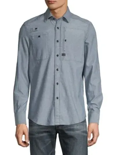 G-star Raw Long-sleeved Multi-pocket Shirt In Blue