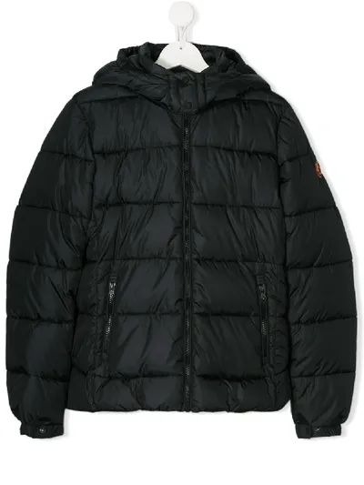 Save The Duck Kids' Gefütterte Kapuzenjacke In Black