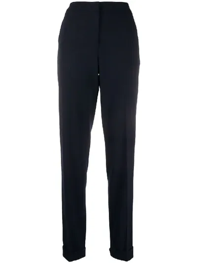 Giorgio Armani High Waisted Trousers In Blue