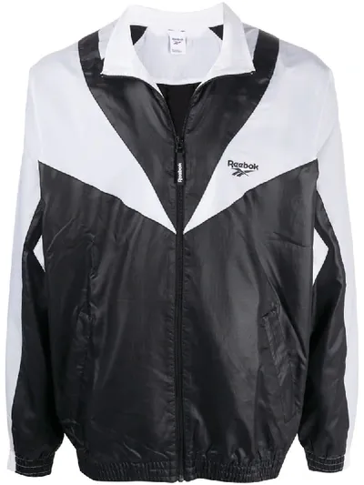 Reebok Twin Vector Panelled Track Jacket In Black