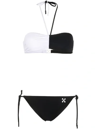 Off-white Two-tone Arrows Bikini Set In White