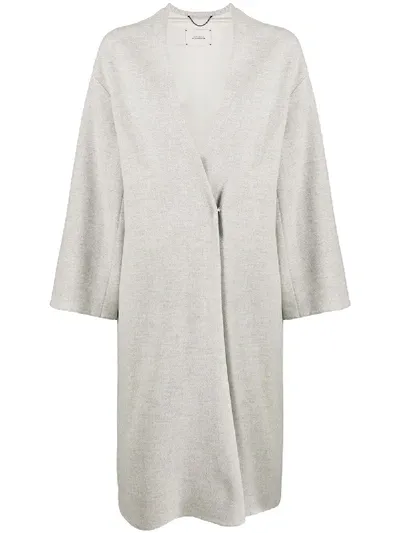 Dorothee Schumacher Dash Of Color Midi Coat In Grey