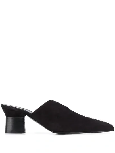 Rosetta Getty Crystal-embellished Pointed Toe Mules In Black