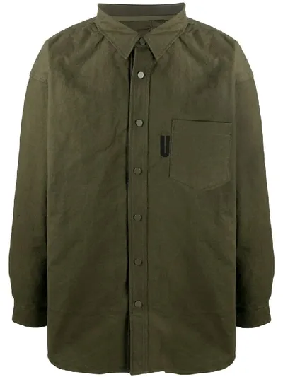 Readymade Embroidered Logo Shirt Jacket In Green