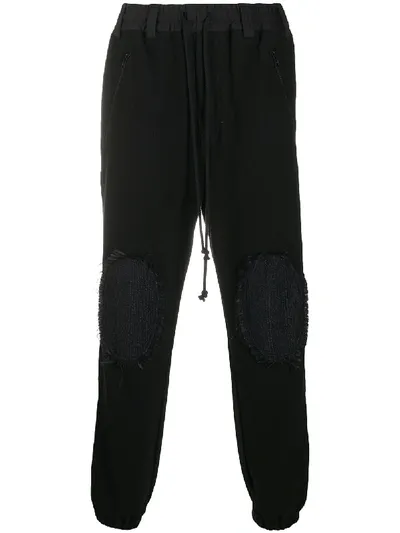 Song For The Mute Contrast Patchwork Jogging Trousers In Black