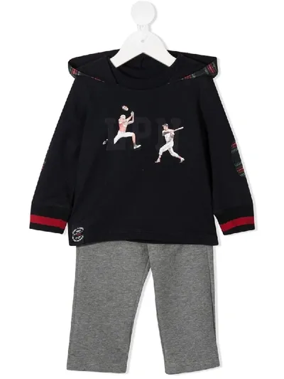 Lapin House Babies' Sport Print Tracksuit Set In Blue