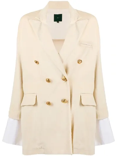 Jejia Oversized Double-breasted Blazer In White