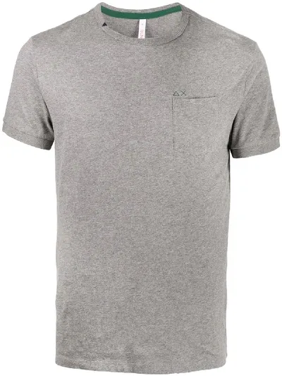 Sun 68 Patch-pocket T-shirt In Grey