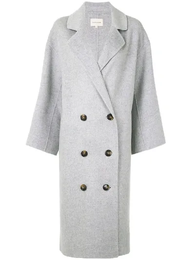 Loulou Studio Borneo Double-breasted Wool And Cashmere-blend Coat In Grey Melange