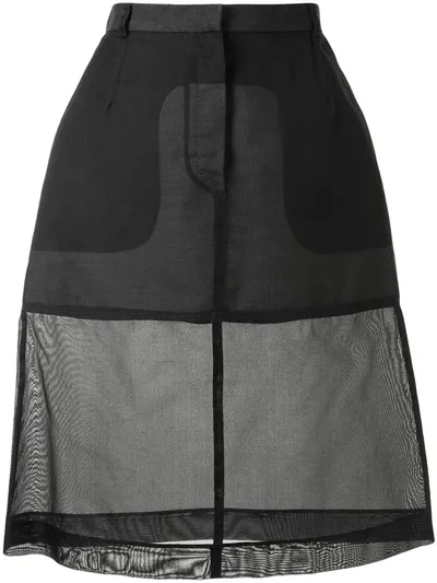 Pre-owned Louis Vuitton  Semi-sheer A-line Skirt In Black