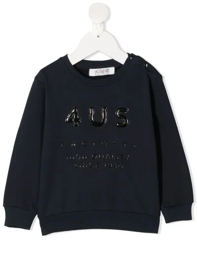 Cesare Paciotti 4us Babies' Logo Print Crewneck Sweatshirt In 蓝色