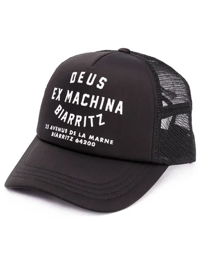 Deus Ex Machina Logo Print Mesh Cap In 黑色