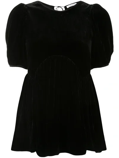 Cecilie Bahnsen Kastan Peplum Blouse In Black