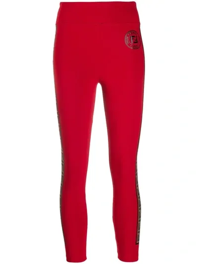 Fendi Ff Trim Leggings In Rot